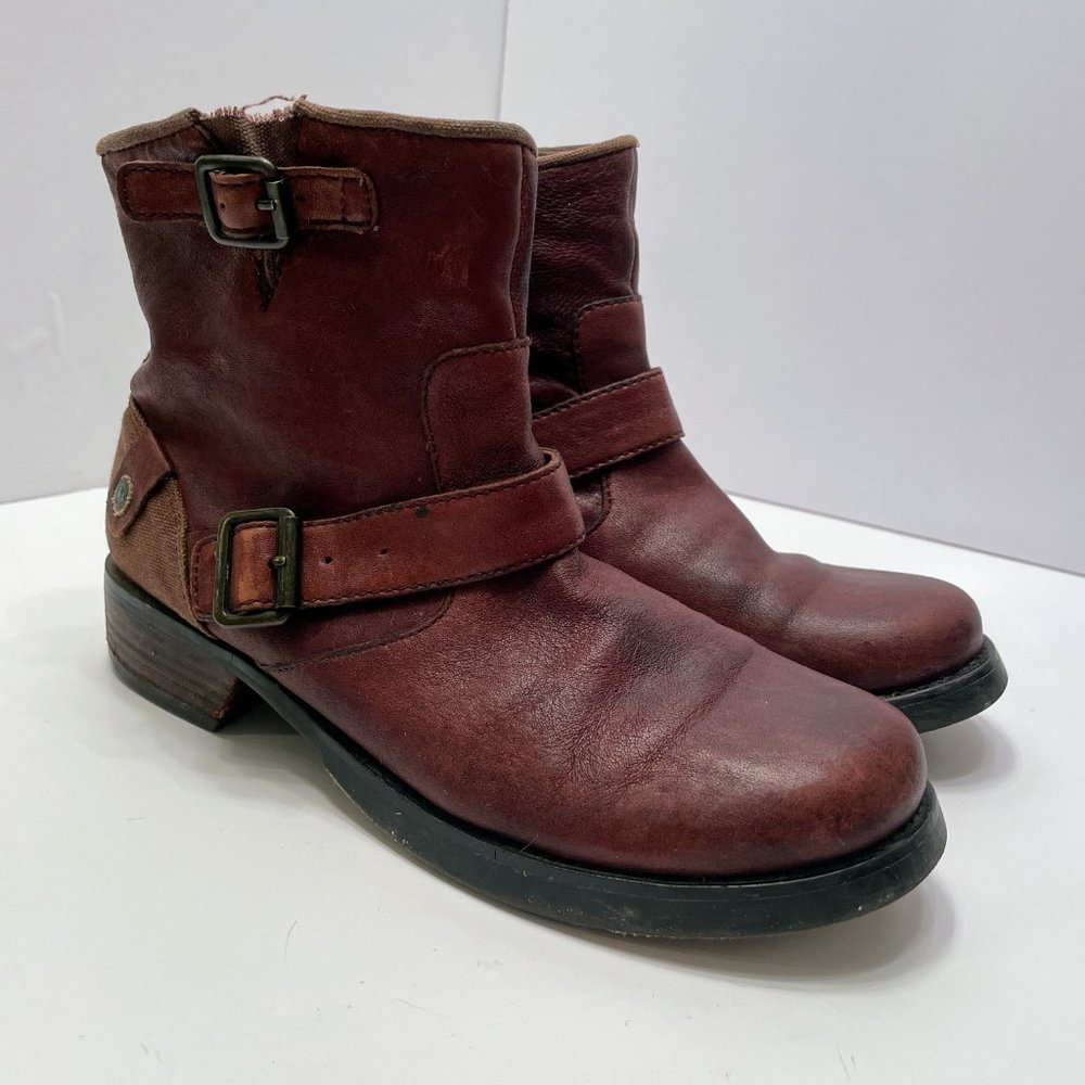 London Underground Leather Moto Boots